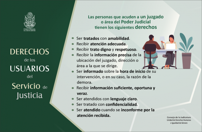 Las personas que acuden a un juzgado o Area del Poder Judicial