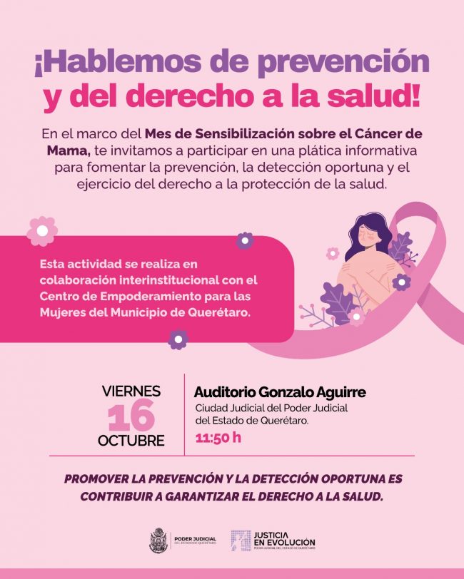 Póster Plática Octubre Rosa 2026